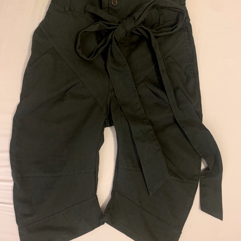 OAK NYC Paperbag Waist Crop Fisherman Pant Brown 0